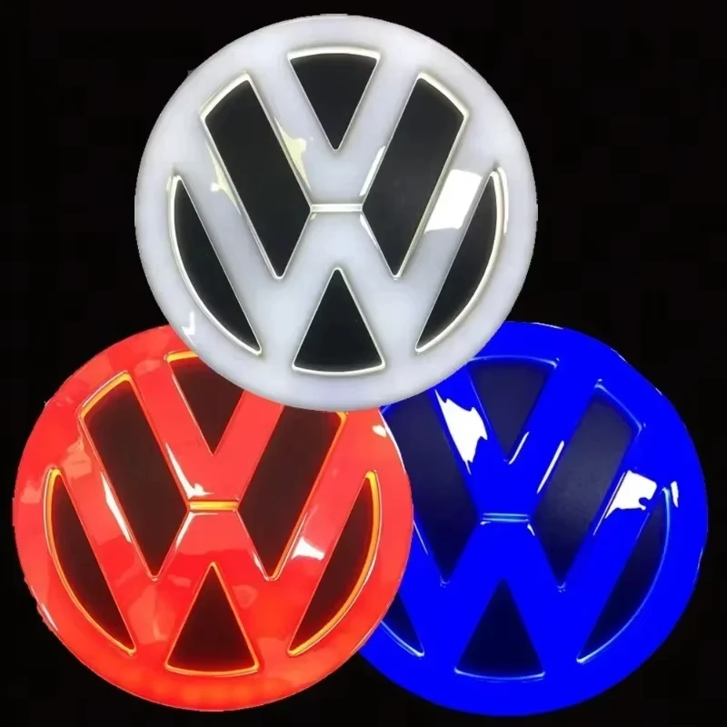 2026년형 폭스바겐 로고 라이트 전면 라벨 및 후면 라벨용 신형 4D LED, VW 티구안, 파사트, 골프, T-ROC, 비틀, 폴로에 적합