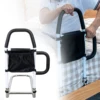 Elderly Adults Bed Rails with Dual Handles Easily Install Carbon Steel Material Sturdy 150kg Load Bearing with Storage Pocket 4