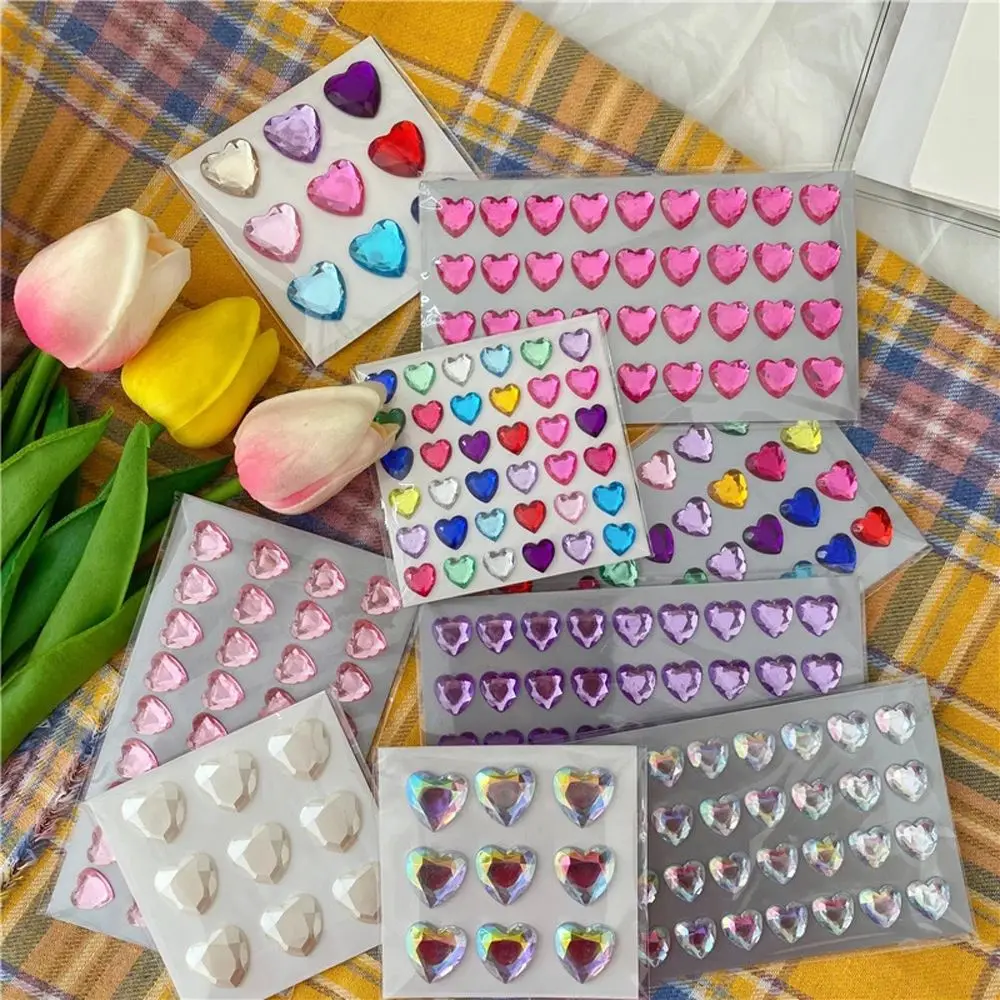 Adesivi Per Laptop Per Telefono Album Decor Phone Decorativo Per Bambini Love Diamond 3D Shining Stickers Heart Diamond Diamond Stickers