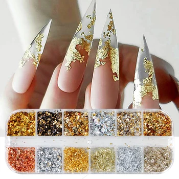 Gold Foil Nail Flakes 1
