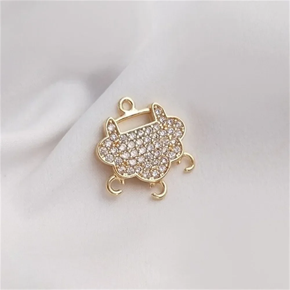 

Микро-инкрустированный Цирконий 14K мешок Jin Ruyi Ping An Lock три подвесных Подвески ручной работы Diy подвесной колокольчик кисточка Подвески K318