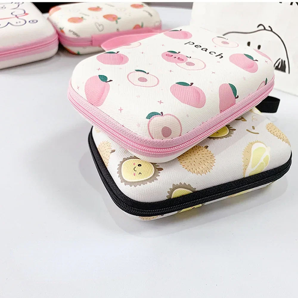 Mini Cute Cartoon Earphone Storage Bag Case For Key Coin Hard Holder Box Carrying Hard Hold Memory Card Ear Pads Organizer