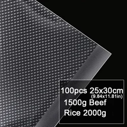 100-Pack BPA-Free Vacuum Sealer Bags for Sous Vide and Kitchen Storage (100pieces 25x30cm)