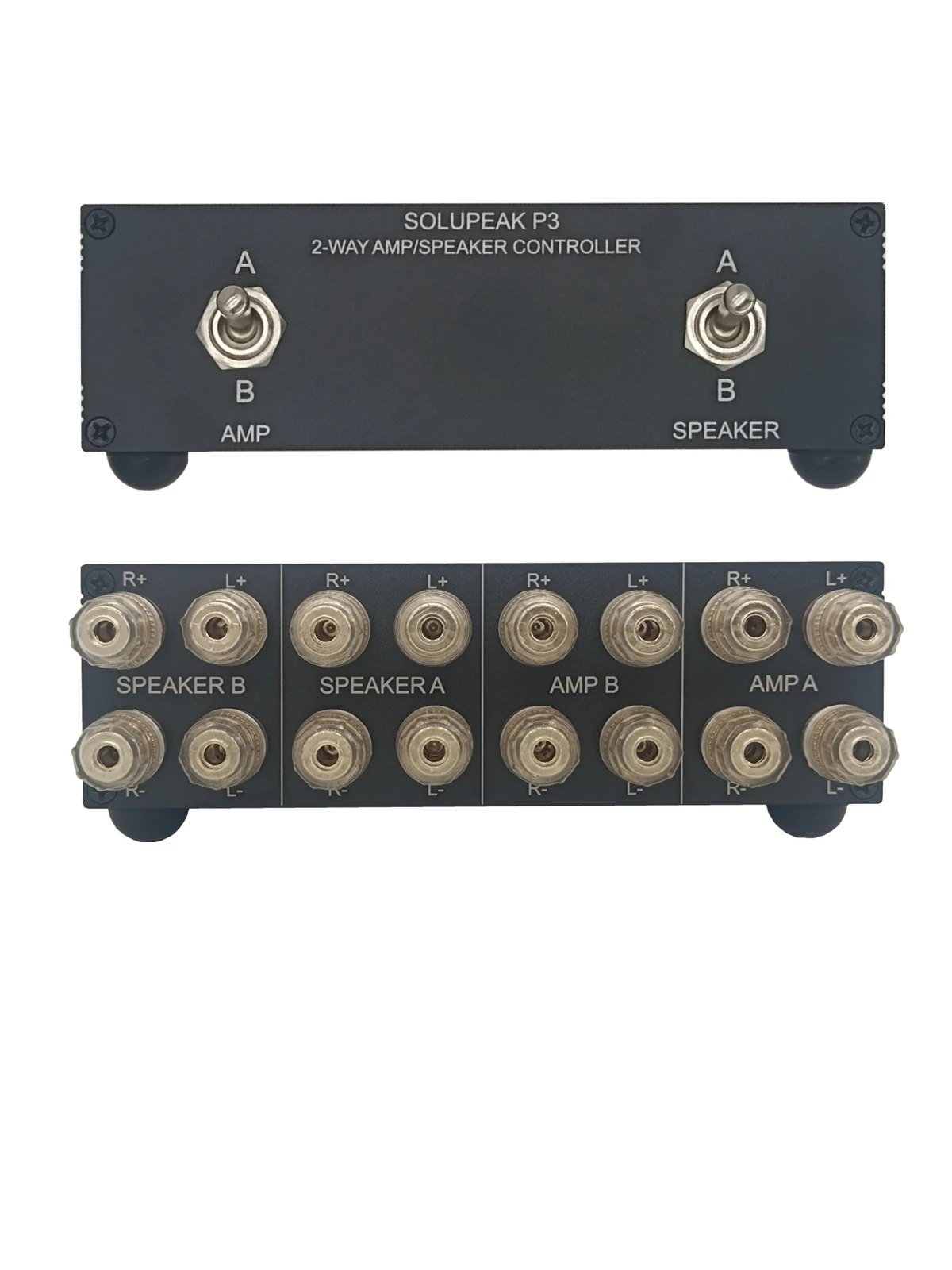 SOLUPEAK P3 2-WAY AMP Amplifier to 2 Pair of Speakers Selector Switch Switcher Splitter Combiner box 2 IN 2 OUT