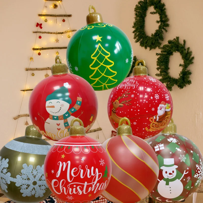 

1PC Hot Christmas Giant Big Large Balls 40cm/ 60cm Xmas Tree Decorations Outdoor Inflatable Decorated Ball Toy Ball