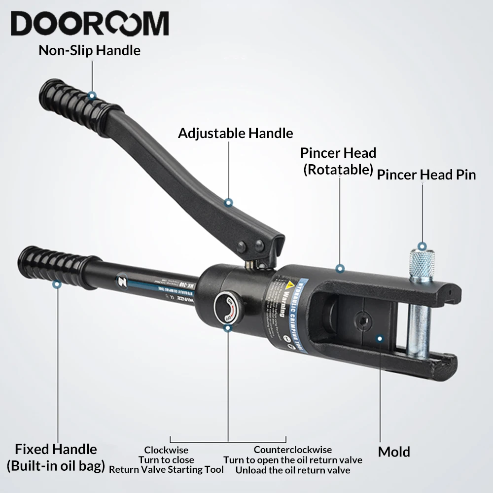 DOOROOM Hydraulic Crimping Tool Speedy Hydraulic Crimping Pliers YQK 70 Range 16-300mm Pressure Cable Cutter Wire Stripper Tool 4