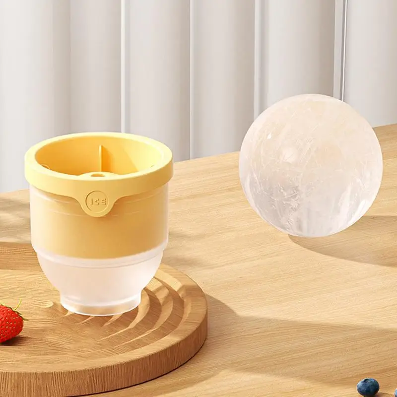Ice Ball Maker Sphere Ice Mold Large Cube Trays With Lid Versatile Leak-Proof Molds For Cold Brew Coffee Lemonade Soda