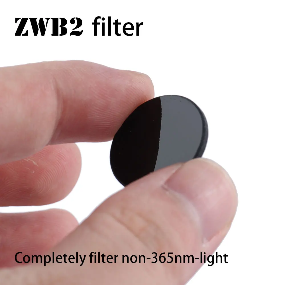 Convoy Flashlight ZWB2 Filter for S2 S2+ Torch Light Diameter 20.5mm, Thickness 2mm, Filter Visible Light, Suitable for 365nm UV