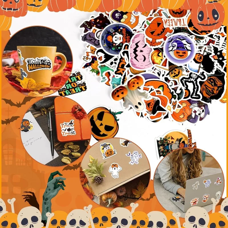 Waterproof Vinyl Halloween Stickers for Laptops and Luggage