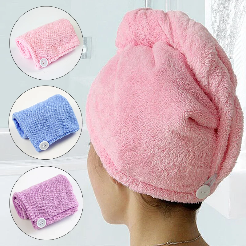 Ladies Bathroom Hair Drying Cap Microfiber Hair Towel Makeup Cosmetics Bath Cap for Women Ponytail Hat Super Water-Absorbent
