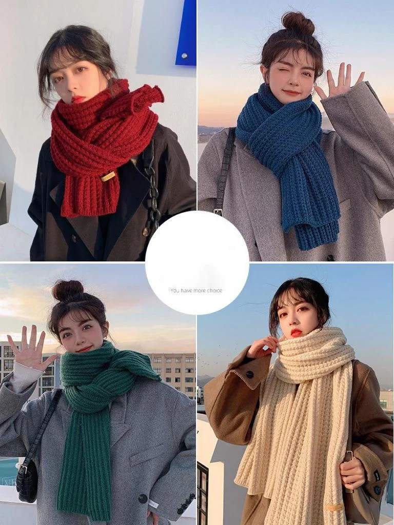 Extended Windproof Solid Colour Scarf For Women Elegant Scarf_voghion.com