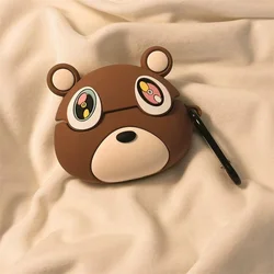 Kawaii Dropout Bear 3D Cartoon Earphone Case - Creative Teddy Bear Silicone Cover - airpods Pro 2 (02)
