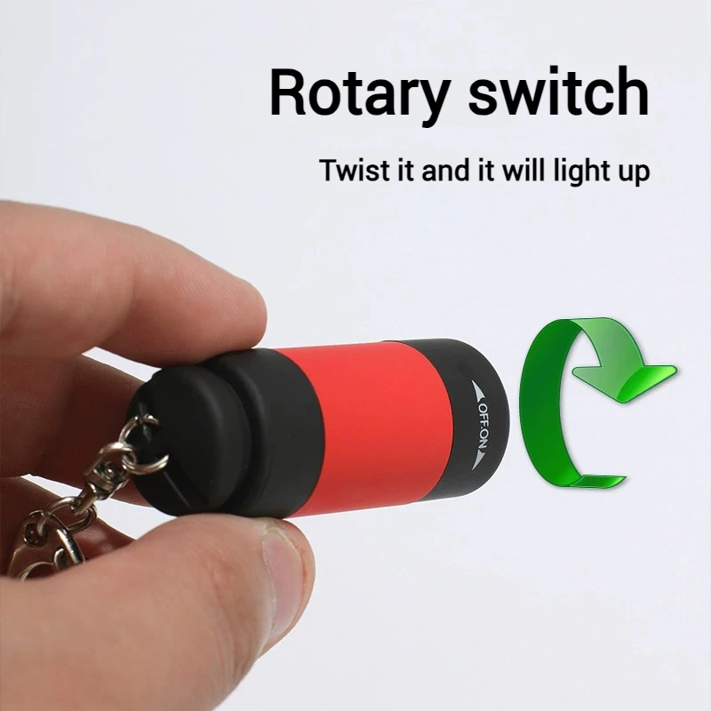 USB Rechargeable LED Mini Flashlight Multifunction Torch Lamp Pocket Keychain Outdoor Camping Hiking Light