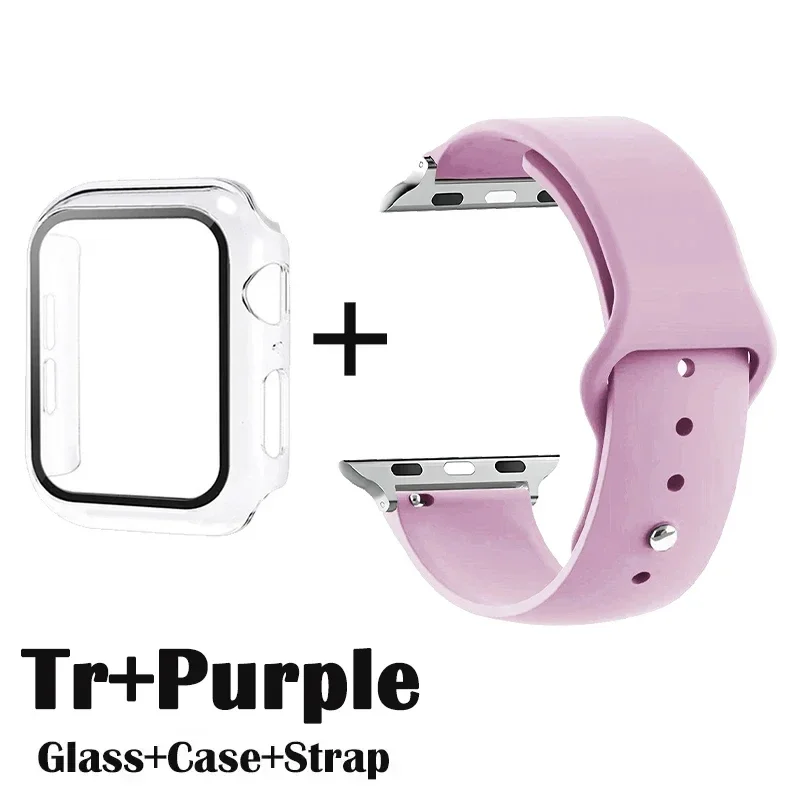 Premium Apple Watch Glass Protector, Case, and Strap Set