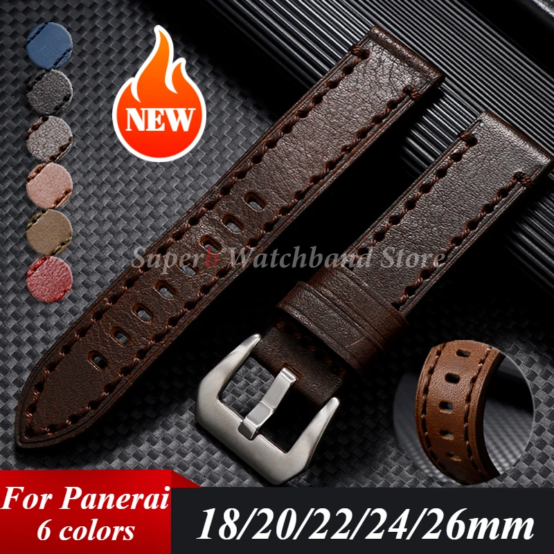 Premium Vintage Brown Cowhide Leather Watch Strap - Unisex Wrist Band
