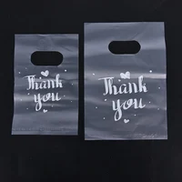 100Pcs Mini Thank you Plastic Gift Bags Wedding Candy Bags Shopping Carrier Bags 2