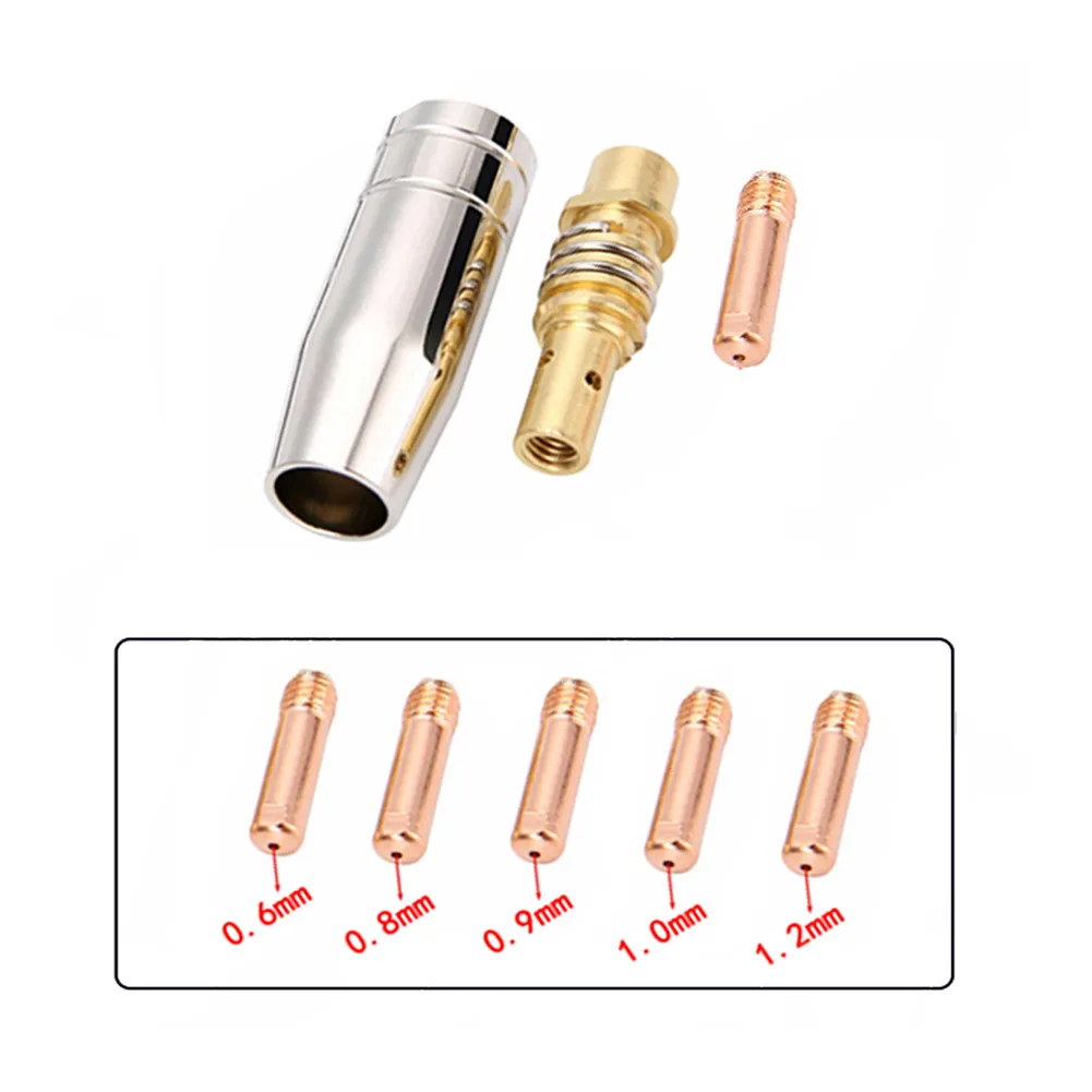 

3Pcs Welder Nozzle 15AK Conductive Tip Nozzles 0.6/0.8/0.9/1.0/1.2mm For MIG Welding Torch Welding Accessories