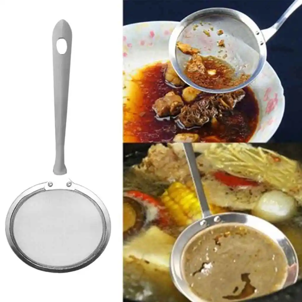 Super Thick Japanese Hot Pot Filter Soup Skimmer Spoon Mesh Percolator Strainer Fat Oil Skim Grease Foam Filter Kitchen Tools