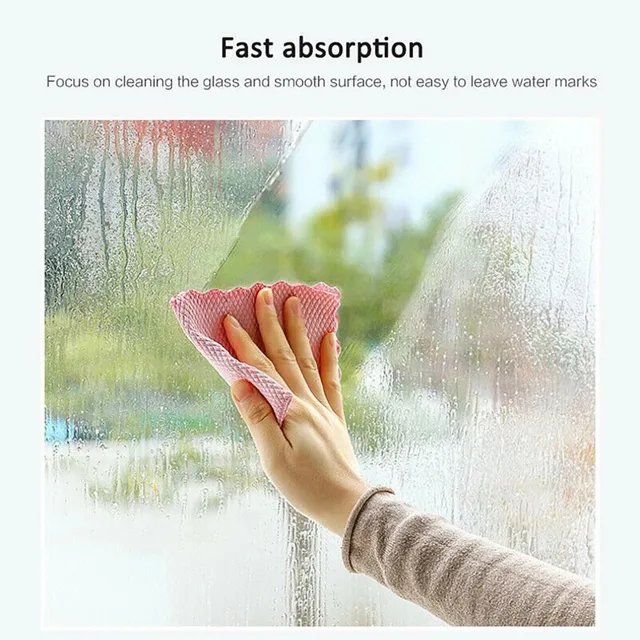 5Db Nano Méretű Csík Nélküli Csoda Tisztítás 25*25 Cm -Es Kendő Újrahasznosítható Finom Szálas Konyhaszövet Nem Hagyva Konyha - Image 6