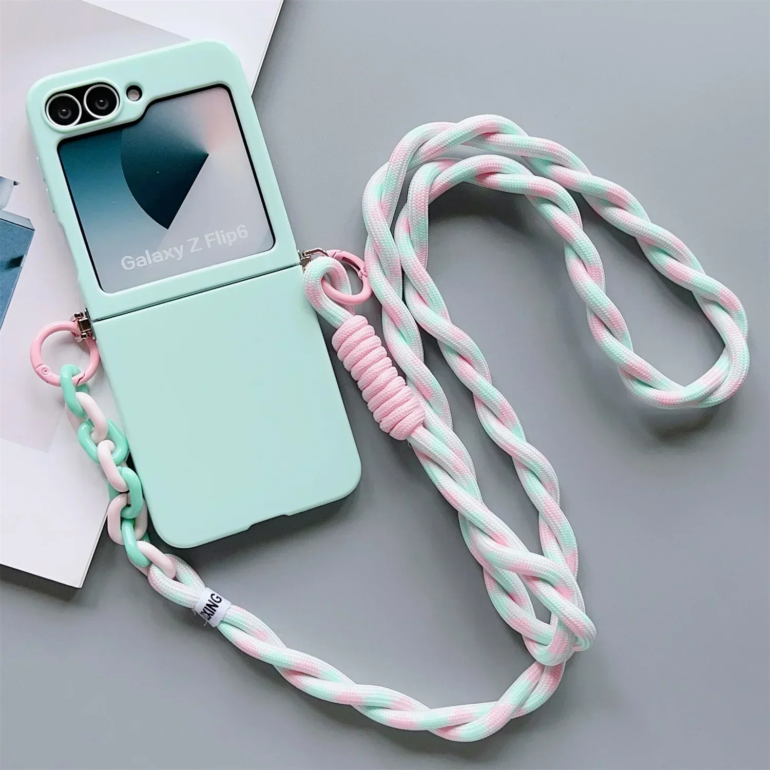 Cute Candy Solid Protective Case with Crossbody Lanyard Strap