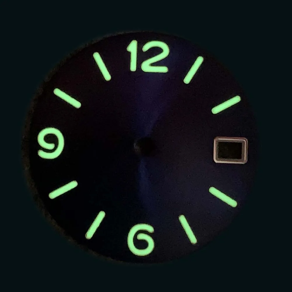 28.5MM Green Luminous Watch Dial for NH35/NH36/4R/7S Movement Modified Digital Dials Watches Accessories watch dial accessories watch face accessories clock movement parts