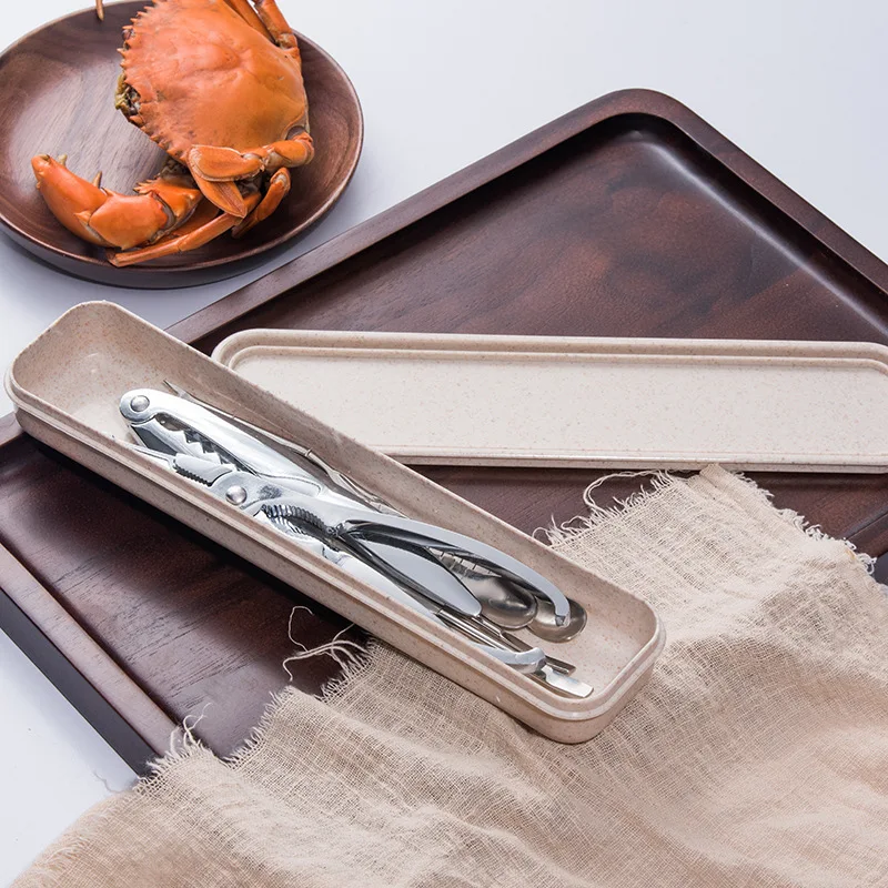 Description Picture 3 of item6/3 Pcs Crab Crackers Peel Shrimp Tool Lobster Clamp Pliers Nut Cracker Kitchen Accessories Stainless Steel Seafood Tool Sets