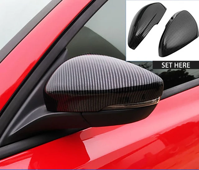 Gloss Black Side Rearview Mirror Cover Cap For Ford Focus Mk4 2019-2023