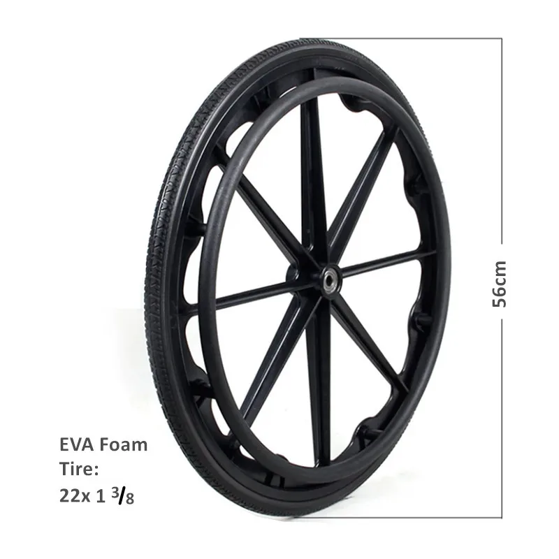 ALWAYSME 22 inches Rear Wheel With Hand Trim Grip For Wheelchairs,Walkers 2