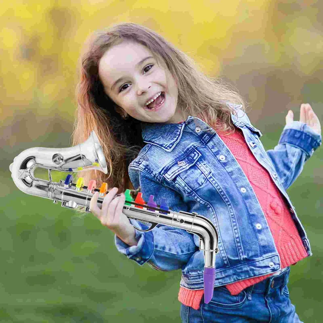 Fake Saxophone Toy Simulation Music Saxophone Model Children's Music Toy Trumpet Musical Wind Instruments Kids Birthday 2