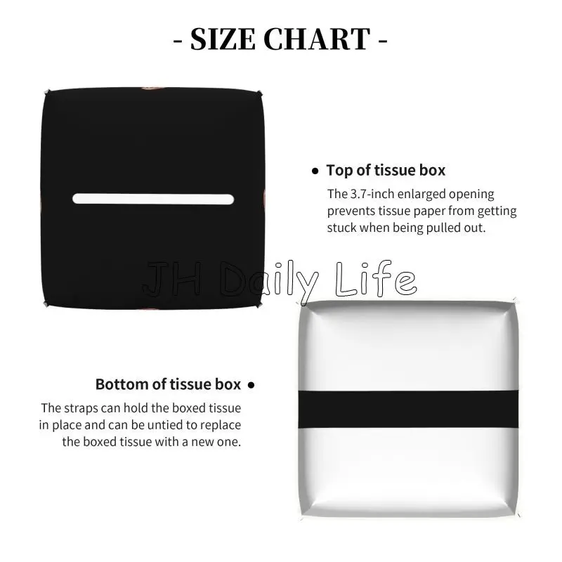 Delta Sigma Theta Sorority Tissue Box Cover Square Tissue Holder with Belt Bottom Leather Napkin Holder for Vanity Countertop 4