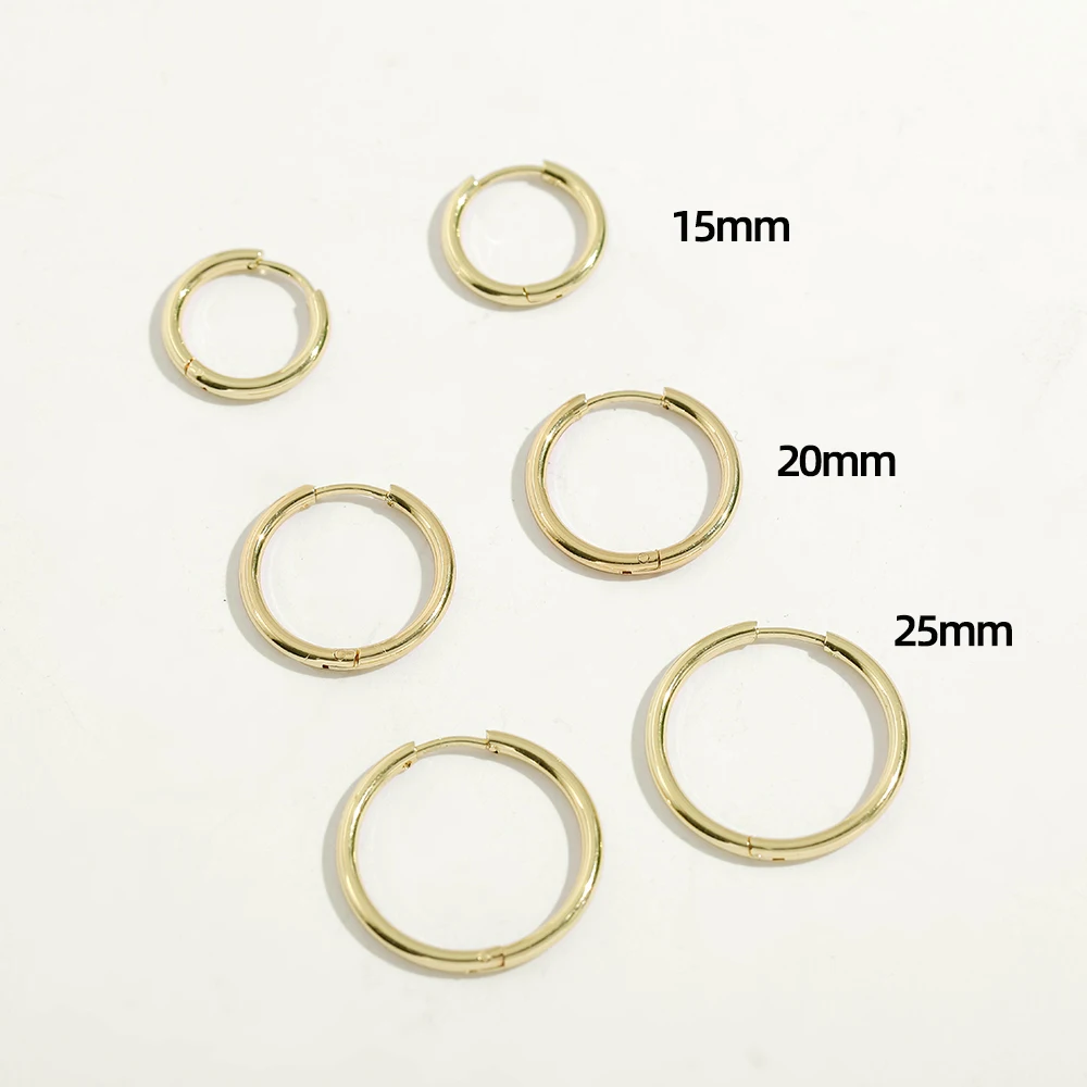 Gold Color Small Hoop Earrings Stainless Steel Circle Round Huggies for Women Men 2020 Ear Ring Bone Buckle Fashion Jewelry 25MM 5