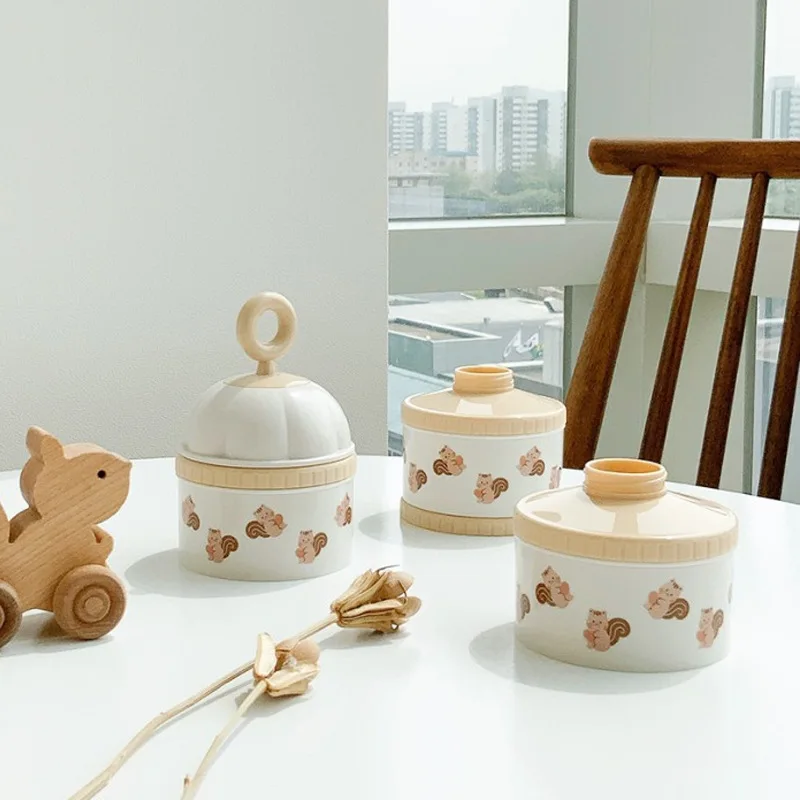 3 Layer Baby Formula Milk Storage Bear Infant Portable Milk Powder Formula Dispenser Food Container Storage Snack Box Baby Stuff baby food storage containers portable food storage box baby milk powder dispenser