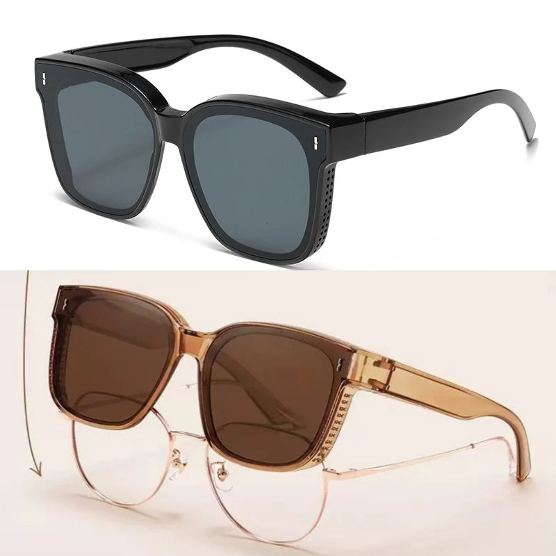 Fashion Square Polarisierte Sonnenbrille Abdeckung Über Myopie Brillen Tragbare Männer Frauen Vintage Angeln Fahren Brillen ﻿