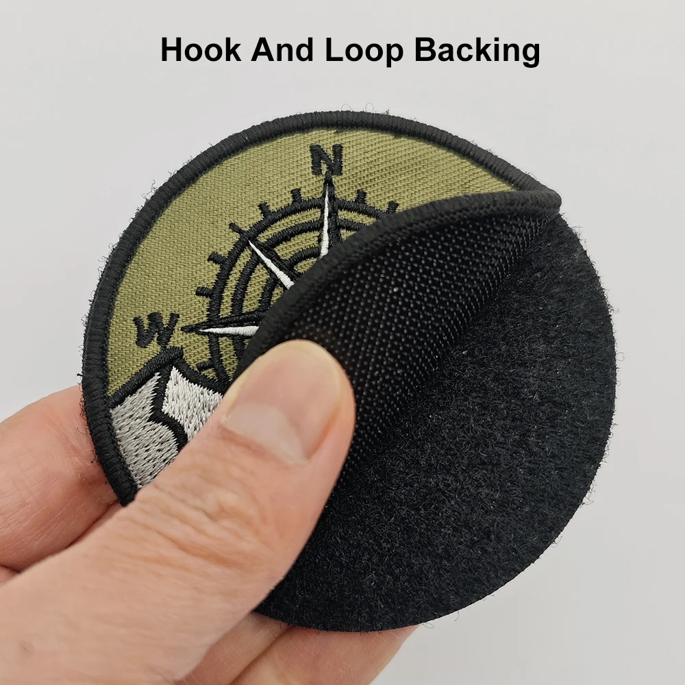 빈티지 마운틴 컴패스 자수 패치, 전술 모럴 벨크로 DIY 배지, 백팩, 재킷, 조끼, 모자, 가방, 하이킹 캠핑 장비용