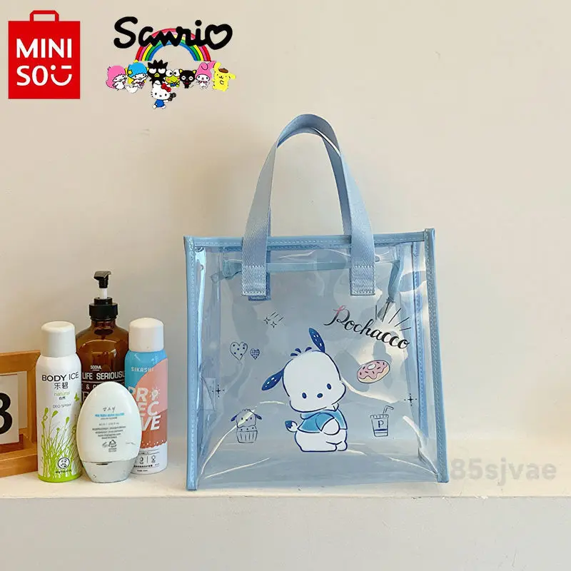 Miniso Sanrio 2024 New Women's Handbag Fashionable High Quality Transparent Shoulder Bag Cartoon Large Capacity Shopping Bag