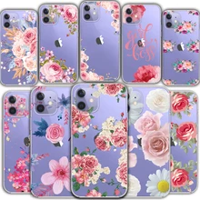 

fashion brand peach blossom Transparent TPU phone case for pixel 6 iPhone 13 12 Mini 11 Pro XS MAX X XR 7 8 Plus SE 2020 5 4