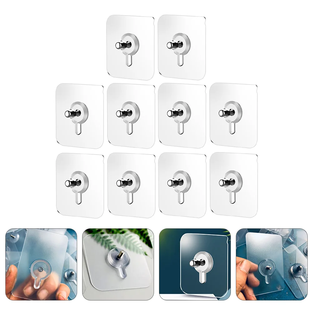 

Punch-Free Non-Marking Screw Stickers Wall Picture Hook Invisible Traceless Hardwall Drywall Picture Hanging Kit