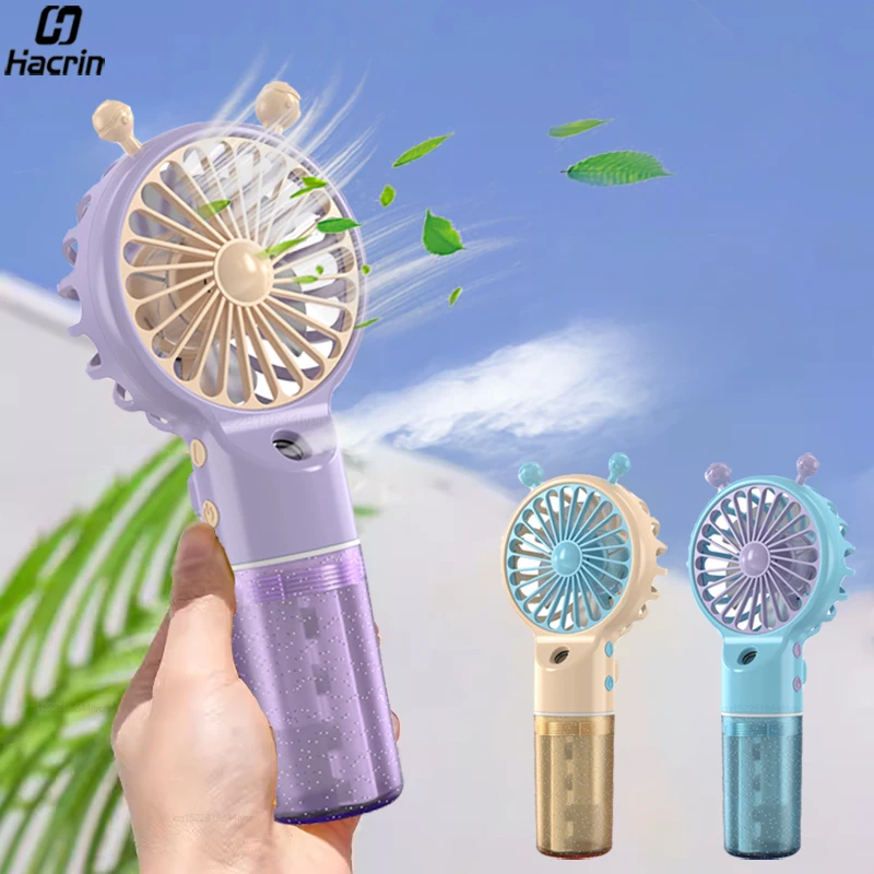 

Portable Mini Fan Hand Mist Fan USB Rechargeable Handheld Water Mist Fan with Humidifier Outdoor Small Spray Cooler for Travel