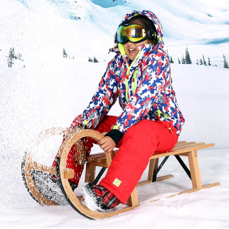 Popular Winter Games Kiddie Wooden Snow Sled Sledge