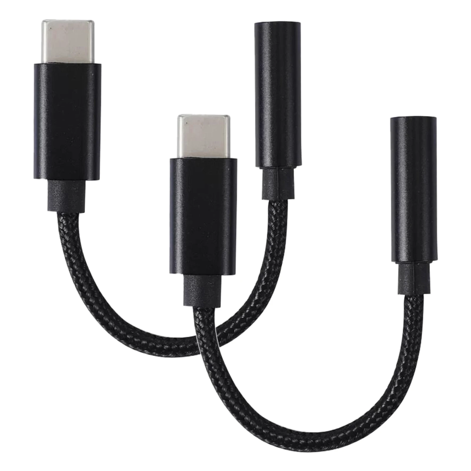 플러그 앤 플레이 알루미늄 합금 C타입 3.5mm 잭, 유연한 스마트폰, 빠른 충전 USB 어댑터, 휴대용 홈 오피스, 2 개