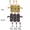 Mini Furniture Pull Keyhole Plate Brass Knobs Dollhouse Lock Key Set Miniature Door Handles Doll House Gift DIY Accessories 6