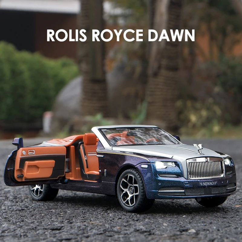 Simualtion 1:24 Rolls Royce Dawn Alloy Car Model Collective Diecast Metal Voiture Miniature Sound Light Kids Boys Car Toys Gift