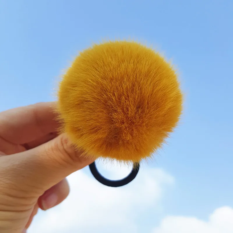 Winter Nette Hairball Plüsch Ball Krawatte Haar Ring Seil Frauen Mädchen Kinder Elastische Haar Gummibänder Zubehör Kopfschmuck Kopfbedeckungen – Detail 17