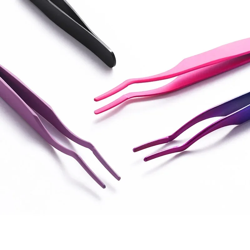 Professional False Eyelash Tweezers For Lashes Extension High Precision Anti-static Applicator Remover Nipper Clip Makeup Tools 6