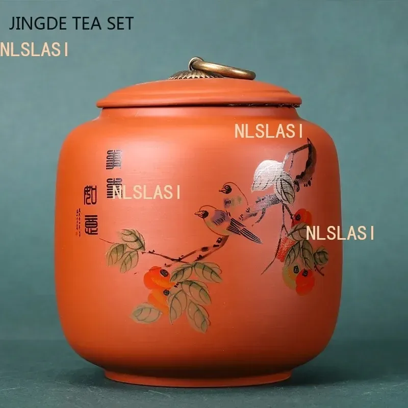 Antique Purple Clay Tea Caddy Nut Coffee Moisture-proof Jars Spice Airtight Container Home Storage Cans Kitchen Accessories