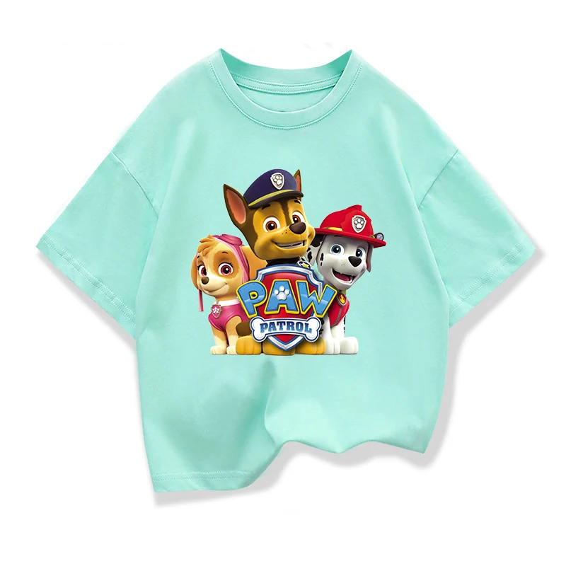 Paw Patrol Kids t shirts Dogs Printed Cartoon T Shirt for Boys Summer Animal Printing Boy T Shirt Tops Tees Children Clothes 2