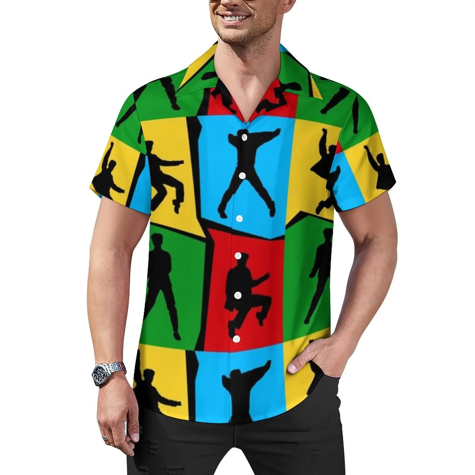 

Elvis Pop Art Vacation Shirt Modern Print Hawaiian Casual Shirts Man Y2K Blouses Short Sleeve Design Clothing Plus Size