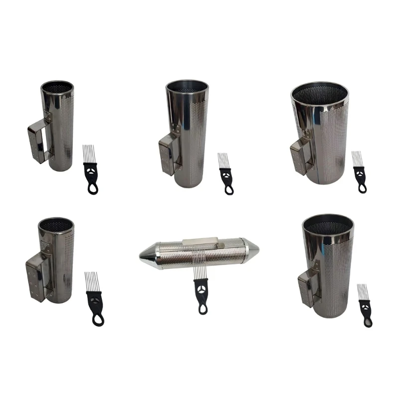 New Metal Guiro Instrument Shaker Guiro Shaker with Scraper Musical Instrument Round Cylinder Latin Percussions Instruments
