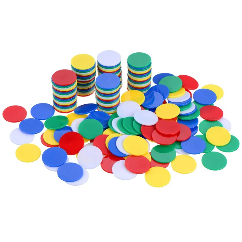 Poker Chips Math Bingo Chips Plastic Game Coins 50/100pcs 19mm Poker Chip Toys Plastic Disc Bingo Chips Board Game Accessories Gaming Chess Table Games Props Gamecoin TMZ