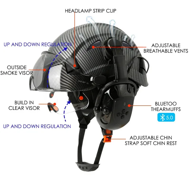 블루투스 귀마개가 탑재된 안전 헬멧